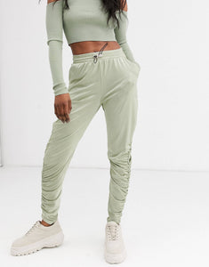 Satin Jogger - Ruche Detail