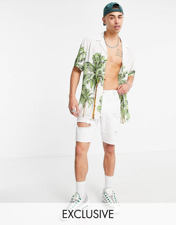 New Look palm shirt off white