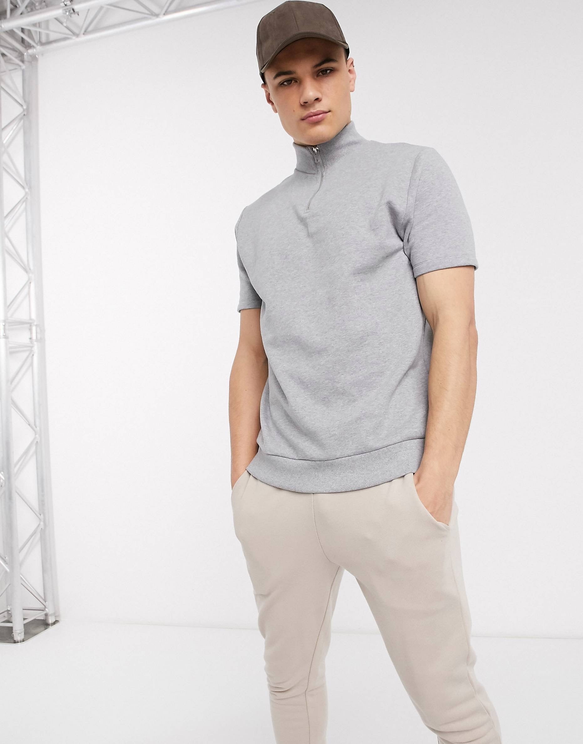 Maic Half zip - Grey marl