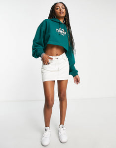 Tommy Jeans super crop modern hoodie green