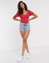 Load image into Gallery viewer, Boohoo bodysuit - Red disty floral