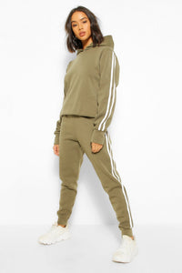 Hooded Fleece Side Stripe Tracksuit