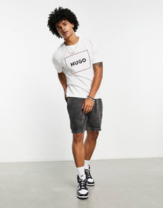 HUGO Dumex box outline logo t-shirt white