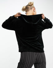 Load image into Gallery viewer, HUGO velvet co-ord hoodie black