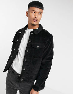 Jack & Jones jacket borg collar - Black