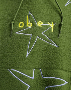 Obey oversized hoodie khaki all over stars