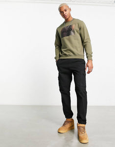 HUGO Duragol blurred box logo sweatshirt green