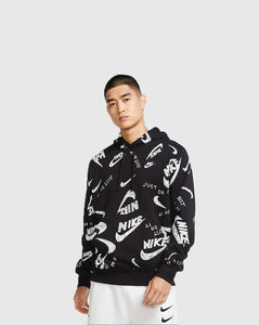 Nike Club all over text logo Black